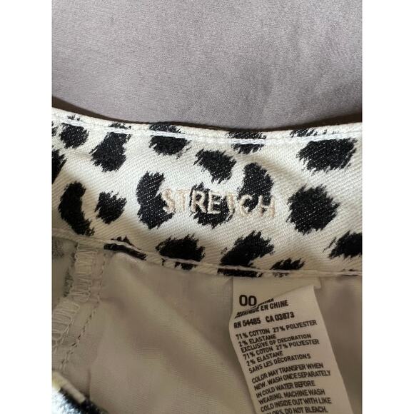 American Eagle womens size 24 shorts white/black cheetah print low-rise raw hem - Picture 8 of 8